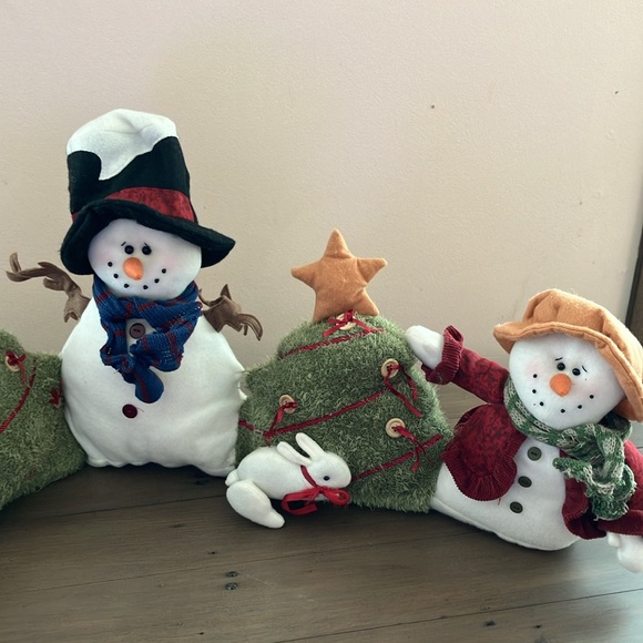 St. Nicholas Square Snowmen Doorstop Plush Christmas Trees - Picture 4 of 16
